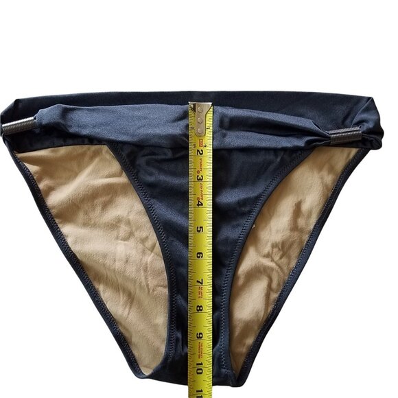 BCBGMAXAZRIA Shimmer Steel High Waisted Swim Bottoms Large - Picture 7 of 9